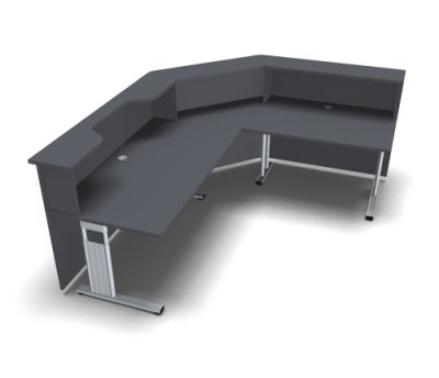 Empfangstheke Solid 240x200 cm Onyx-Grau