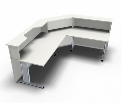 Empfangstheke Solid 240x200 cm Weiss