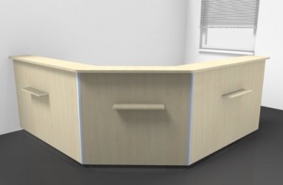 Empfangstheke Solid 240 x 240 cm Ahorn
