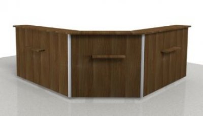 Empfangstheke Solid 240 x 240 cm Nussbaum