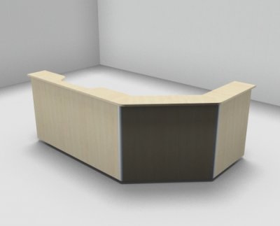 Empfangstheke Solid 260 x 160 cm Ahorn