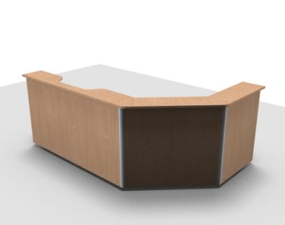 Empfangstheke Solid 260 x 160 cm Buche