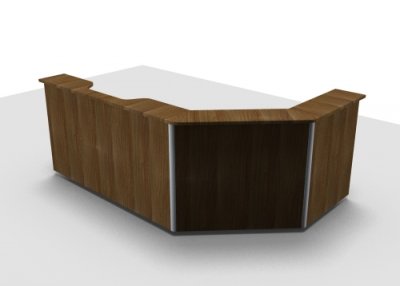 Empfangstheke Solid 260 x 160 cm Nussbaum
