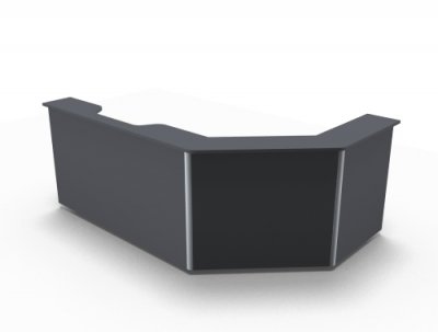 Empfangstheke Solid 260 x 160 cm Onyxgrau