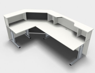 Empfangstheke Solid 260 x 160 cm Weiss