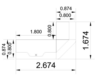 Empfangstheke Solid 260 x 160 cm Zeichnung