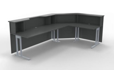 Empfangstheke Solid 280x180 cm Onyxgrau