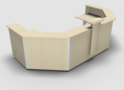 Empfanstheke Solid 340 x 160 cm Ahorn Frontansicht2