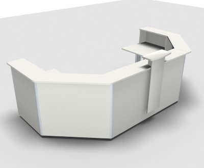 Empfanstheke Solid 340 x 160 cm Weiss Frontansicht