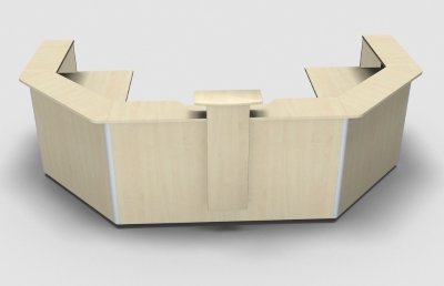 Empfanstheke Solid 340 x 160 cm Ahorn Frontansicht1