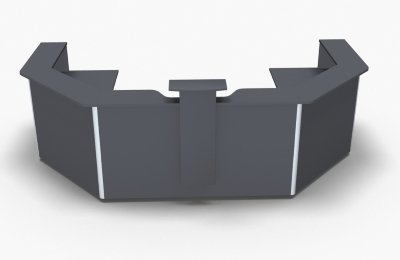 Empfanstheke Solid 340 x 160 cm onyxgrau Frontansicht