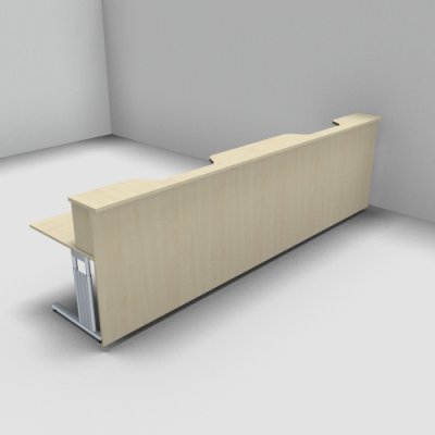 Empfangstheke Solid 360 cm gerade Ahorn Frontansicht