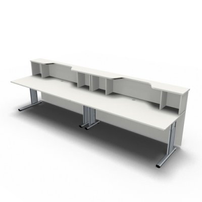 Empfangstheke Solid 360 cm gerade Weiss Innen