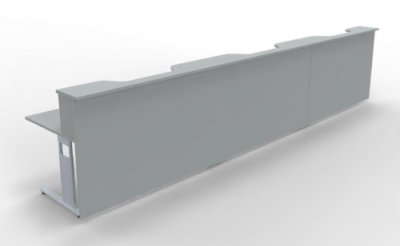 Empfangstheke Solid 480 cm gerade Lichtgrau