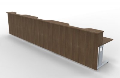 Empfangstheke Solid 480 cm gerade Nussbaum