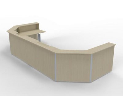 Empfangstheke 480 x 200 cm U-Form Ahorn