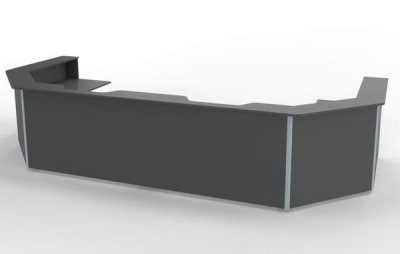 Empfangstheke 480 x 200 cm U-Form Onyxgrau