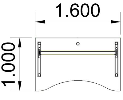 Schreibtisch Mega Ergo 160 cm Maße