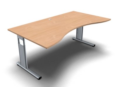 Schreibtisch Mega Ergo 180 cm Buche