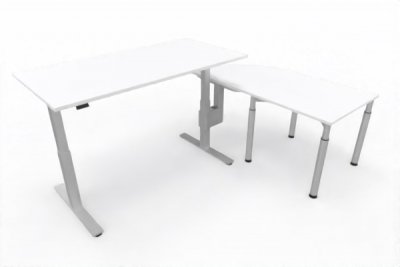 Ergonomischer Winkelschreibtisch VXM4 243 x 160 cm Weiß