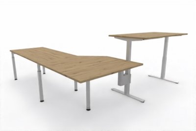 Ergonomischer Winkelschreibtisch VXY11 283x280cm Asteiche