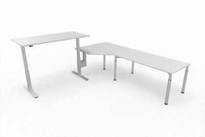 Ergonomischer Winkelschreibtisch VXY11 283x280cm Lichtgrau