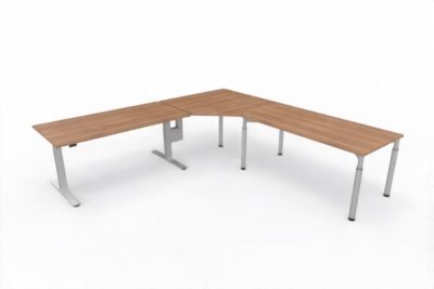 Ergonomischer Winkelschreibtisch VXY11 283x280cm Nussbaum