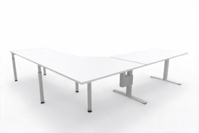 Ergonomischer Winkelschreibtisch VXY11 283x280cm Weiß