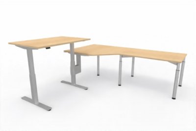 Ergonomischer Winkelschreibtisch VXY10 243x240 cm Ahorn