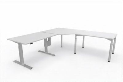 Ergonomischer Winkelschreibtisch VXY10 243x240 cm Lichtgrau