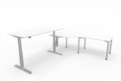 Winkelschreibtisch elektrisch VXY12 303x240 cm Weiß