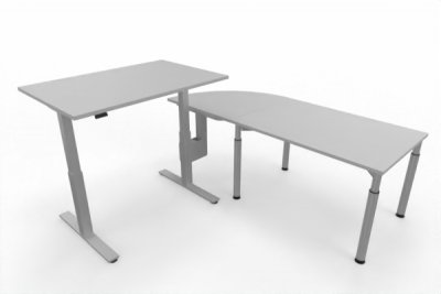 Ergonomischer Winkelschreibtisch VXY3 203 x 200 cm Lichtgrau