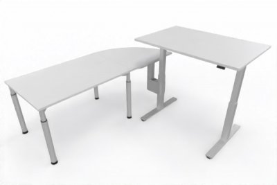 Ergonomischer Winkelschreibtisch VXY3 203 x 200 cm Lichtgrau