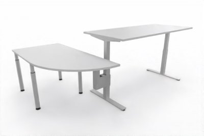 Ergonomischer Winkelschreibtisch VXY5 263 x 160 cm Lichtgrau