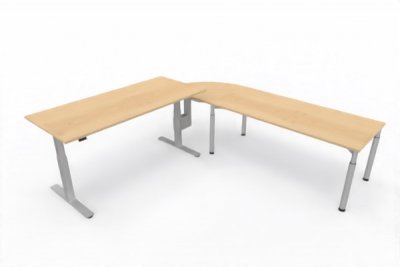 Ergonomischer Schreibtisch VXY6 263 x 260 cm Ahorn