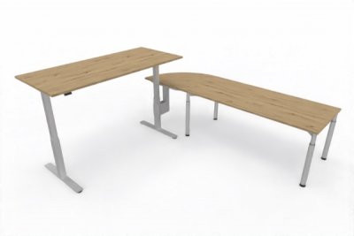 Ergonomischer Schreibtisch VXY6 263 x 260 cm Asteiche