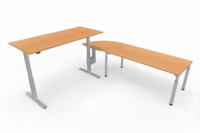 Ergonomischer Schreibtisch VXY6 263 x 260 cm Buche