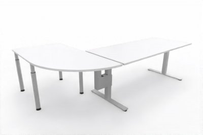 Ergonomischer Schreibtisch VXY6 263 x 260 cm Weiß