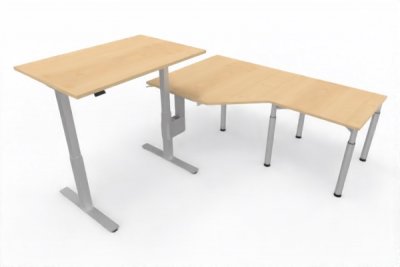 Ergonomischer Winkelschreibtisch VXY7 243 x 200 cm Ahorn