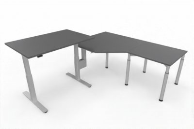 Ergonomischer Winkelschreibtisch VXY7 243 x 200 cm Grafit