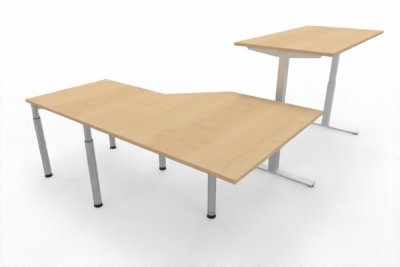 Ergonomischer Winkelschreibtisch VXY8 283 x 200 cm Ahorn