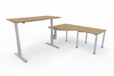 Ergonomischer Winkelschreibtisch VXY8 283 x 200 cm Asteiche