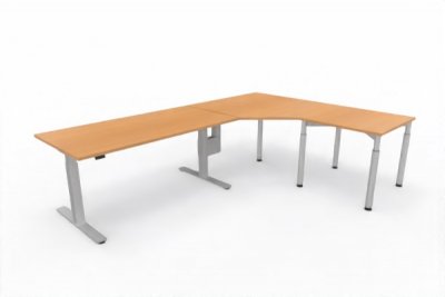 Ergonomischer Winkelschreibtisch VXY8 283 x 200 cm Buche