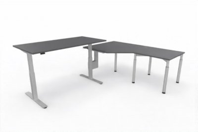 Ergonomischer Winkelschreibtisch VXY8 283 x 200 cm Grafit