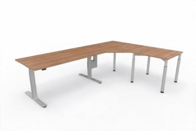 Ergonomischer Winkelschreibtisch VXY8 283 x 200 cm Nussbaum