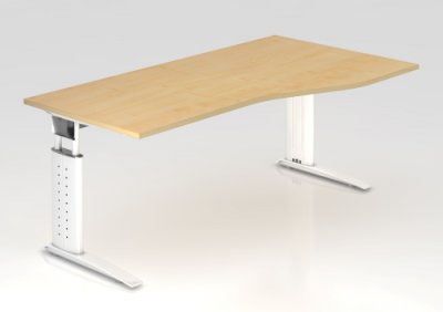 Schreibtisch Unna Freiform Ahorn-weiss