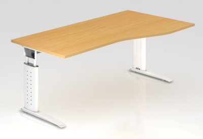Schreibtisch Unna Freiform Buche-weiss