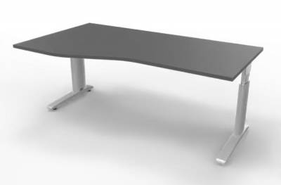 Schreibtisch Unna Freiform Grafit Silber
