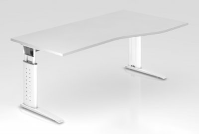 Schreibtisch Unna Freiform Weiss-weiss