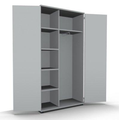 Garderobenschrank TEN 5 OH 100 cm breit Lichtgrau